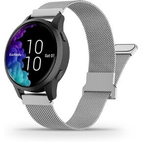 Bolesi Compatible with Garmin Vivoactive 5/ Venu Sq/ Venu 2 Plus Watch Band, 20mm Woven Stainless Steel Replacement Strap Milanese Magnetic Band for Garmin Venu/ Vivoactive 3/ Forerunner 245/ 645 for Women Men