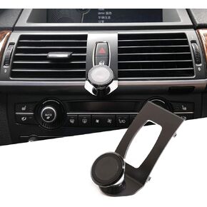 3 Colors Alumium Alloy Mobile Phone Holder Car Center Console Air Vent Cell Phone Mount Trim for BMW X5 E70 2007-2013 BMW X6 E71 2008-2014 (Black)