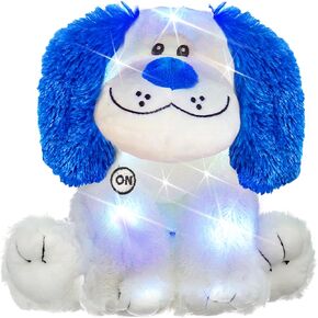 The Noodley 16'' Light up Glow Puppy Stuffed Animal Night Light Pillow Cuddly Soft Sleep Bedtime Plush Toy Kids Boys Girls Christmas Dog Valentines Birthday Gift Children