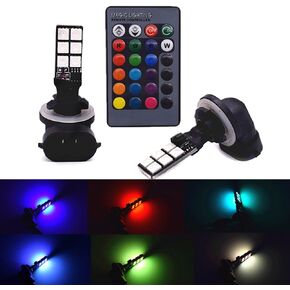 1797 881 LED RGB Fog Lights Bulb Amber Yellow White Multicolor 16 Color Changing Switch Kit Strobe Lamp Bulbs for Car Trucks Remote Control Switch Error Free Plug and Play 12V 5050SMD Replacement in Kuwait