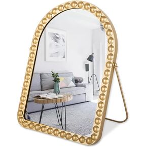 Desktop Mirror Metal Frame Tabletop Mirror 13 * 10IN Gold Antique Mirror Wall Mirror
