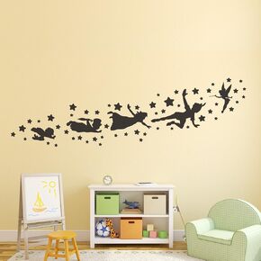 Peter pan Shadow Tinker Bell Wall Decal Removable Vinyl Sticker Mural Window Kids Children Art in Kuwait