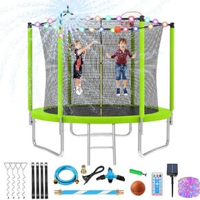 Upgraded 16FT 15FT 14FT 12FT Trampoline for Kids and Adults, Large Outdoor Trampoline with Enclosure, Backyard Trampoline with Basketball Hoop and Net, Capacity for 4-6 Kids and Adults