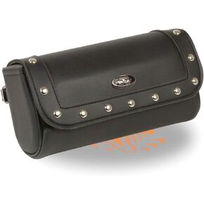 Milwaukee Leather SH614 Black PVC Large Riveted Motorcycle Tool Bag - One Size