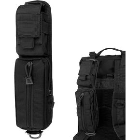 Tactical Molle Accessories Pouch for Backpack Strap, Backpack Strap Pouch Shoulder Strap Molle Attachment Double Zipper Pocket