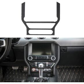 JeCar for Mustang Red Interior Center Console GPS Navigation Panel Trim Cover Decoration Accessories for Ford Mustang 2015 2016 2017 2018 2019 2020 2021 2022 2023