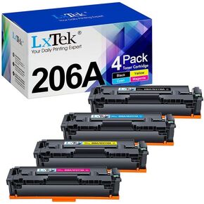 206A Toner Cartridges 4 Pack | Replacement for HP 206A 206X Toner Cartridge Compatible with HP Color Laserj Pro MFP M283fdw M283cdw Pro M255dw M283 M255 (with Chip -B/C/Y/M)