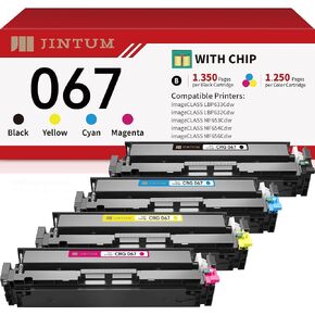 JINTUM 067 Toner Cartridge Compatible Replacement for Canon 067 067H Toner Cartridge for MF654Cdw MF656Cdw MF653Cdw LBP632Cdw and LBP633Cdw Printers (CRG-067, 4-Pack)