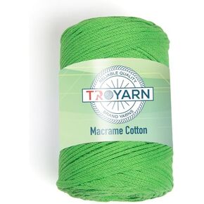 Troyarn Macrame Cotton 80% Cotton Harmonious Colors,Unique Macrame Crafts,Rope Macrame Yarn Weight Medium 250 Gr 247 Yds (11702 - Pistachio)