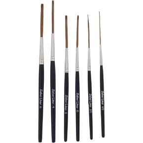 Andrew Mack Brush AMVD-SL-SET Von Dago Saber Liner Set of 6 Pinstriping Brushes Sizes 4/0-6