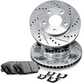 R1 Concepts Rear Brakes and Rotors Kit |Rear Brake Pads| Brake Rotors and Pads| Ceramic Brake Pads and Rotors |Hardware Kit |fits 2018-2021 Honda Accord