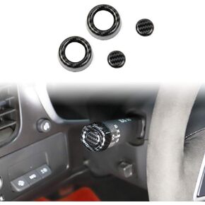Korlot Carbon Fiber Light Wiper Lever knob Trim on Both Sides for Corvette C7 2014-2019 Interior Accessories