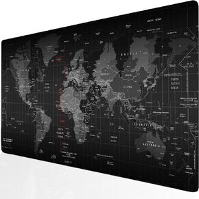 Gaming Mouse Pad, Oversized Mouse Mat Natural Rubber Blank Desk Mat Heavy Duty, Water Resistant Keyboard Pad for Gamer, Office and Home Use (90x40 map)