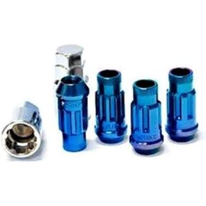 Muteki 32901UN SR48 Series Burned Blue 12mm x 1.25" Thread Size Open End Locking Lug Nut Set