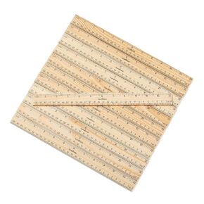 hand2mind 12" Wooden Rulers with Metal Edge, Straight Edge Ruler with Inches, Centimeters, and Millimeters, Wood Ruler for Kids, Rulers Bulk for Classroom, School Supplies for Teachers (Set of 12)