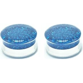 Blue Glitter Stone Ear Plugs Gauges Tunnel Expanders Double Flared Stretcher Earrings 6-16mm Body Piercing Jewelry