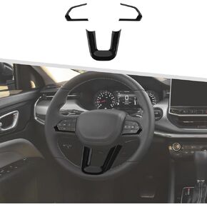 Compatible with Jeep Compass 2021-2023, 3PCS Steering Wheel Cover Trim Kits (Carbon Fiber)