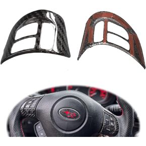 Steering Wheel Trim Control Button Cover Cap for Subaru Impreza WRX STI 2008-2014 Models I Lightweight Strong with UV Resistant Clear Coating I Real Dry Carbon Fiber(2PCS/Pair)