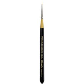 KINGART Premium Original Gold 9350M-18/0 Micro Detail Liner - Mini Thick Handle Series Artist Brush, Golden Taklon Synthetic Hair, for Acrylic, Watercolor, Oil and Gouache Painting, Size 18/0