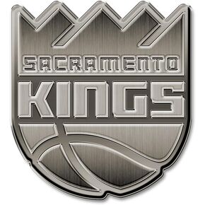 Rico Industries NBA Basketball Sacramento Kings Standard Antique Nickel Auto Emblem for Car/Truck/SUV