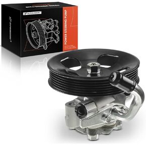 A-Premium Power Steering Pump, with Pulley, Compatible with Hyundai Santa Fe 2001 2002 2003 2004 2005 2006, V6 2.7L, Replace # 96383M, 5710026100