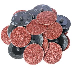 100Pcs 2" inch Sanding Disc Roll Lock R-Type Sandpaper Quick Change Disc Grinding Pad Abrasive Disc (120)