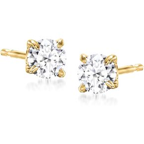 Ross-Simons 0.33 ct. t.w. Lab-Grown Diamond Stud Earrings in 18kt Gold Over Sterling