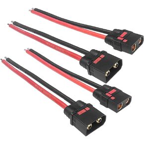 Qs8 Connector with 7.4 inches 10gauge Silicone Wire Anti-Spark Connector Set (2 Pack) Male & Female 500A Burst/Gold Plated 8MM Bullets