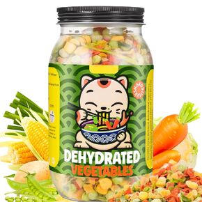 Freeze Dried Mixed Dehydrated Vegetables - 100% Natural Ramen Toppings Vegetable Flakes, Gluten Free & Allergen Free, 10.3oz Dry Veggie for Cooking, Camping, Emergency Supply