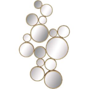 CosmoLiving by Cosmopolitan Metal Room Wall Mirror Bubble Cluster Entryway Mirror, Wall Mounted Mirror 22" x 3" x 40", Gold
