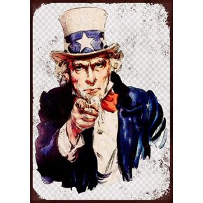 AMELIA SHARPE Metal Tin Signs Vintage Uncle Sam Wall Decoration 8x12 Inch Tin Sign Retro Decoration Sign Home Bar