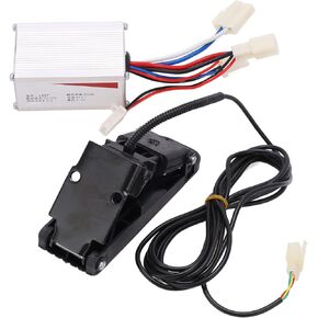 VBESTLIFE Electric Bike Motor Controller Kit, 12V 250W Aluminum Alloy Brushed Speed Controller Accelerator Foot Pedal Set for Electric Scooter Electric Bike Tricycles Motorcycles
