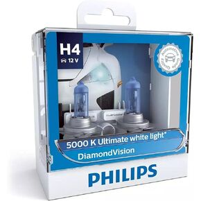 Philips Diamond Vision H4 Upgrade Car Headlight Bulbs 5000K 12342DVS2 (Pair)