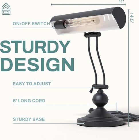 Home Intuition Classic Antique Retro Adjustable Leaning Piano Lamp Banker Desk Light (Brushed Brass) in Saudi Arabia