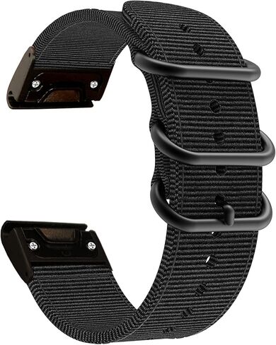 لاستبدال أساور ساعة Fenix ​​7/6/5، مقاس كبير سهل التركيب 22 مم من النايلون المنسوج وحزام معصم مسامي متوافق مع Garmin Fenix5 Plus/6 pro، Instinct، Quatix 5، MARQ in Kuwait