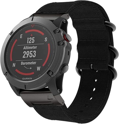 لاستبدال أساور ساعة Fenix ​​7/6/5، مقاس كبير سهل التركيب 22 مم من النايلون المنسوج وحزام معصم مسامي متوافق مع Garmin Fenix5 Plus/6 pro، Instinct، Quatix 5، MARQ in Kuwait