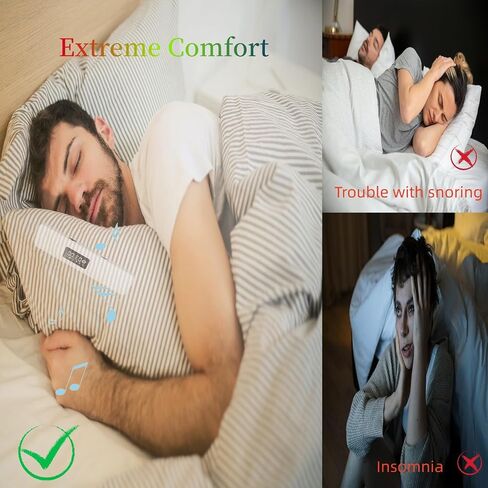 مكبر صوت وسادة دريم برو، مكبر صوت تحت الوسادة للنوم الجانبي، شريط نوم بلوتوث توصيل العظام، مكبر صوت وسادة محمول لاسلكي ضوضاء بيضاء in Saudi Arabia