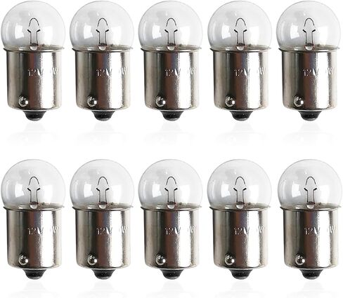 10 PCS G18 Car Halogen Reversing Light, 12V 5W BA15S Wedge-shaped Base Dual-wire Brake Turn Signal Light, Lighting Replacement Modification Accessories, Suitable for Most Car Models (White) in Saudi Arabia