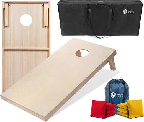 Tailgating Pros Cornhole Boards - 4'x2' & 3'x2' Cornhole Game w/Carrying Case & Set of 8 Corn Hole Bags - 150+ Color Combos! Optional LED Lights in Saudi Arabia