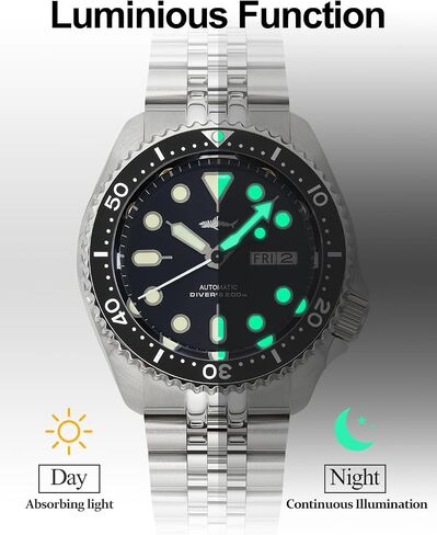 Heimdallr SKX007 Watches for Men, NH36A Movement Sapphire Crystal 200M Diving Automatic Watches C3 Luminous, 42mm Dial in Saudi Arabia