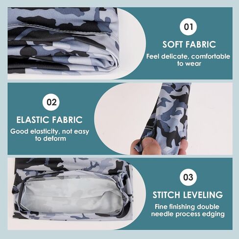 2 Pcs Neck Gaiter Face Mask for Men, Quick-Drying UV Protection Face Cover, Wind-proof Dustproof Breathable Fabric Scarf, Multiple Wearing Methods for Men Women Outdoor Skiing Fishing Hiking Cycling in Saudi Arabia