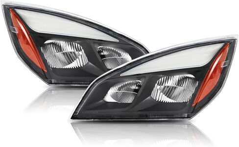 Freightliner Cascadia LED Headlights fits 2018-2023, Reflector Headlamps, Pair Set, Black Housing in Saudi Arabia