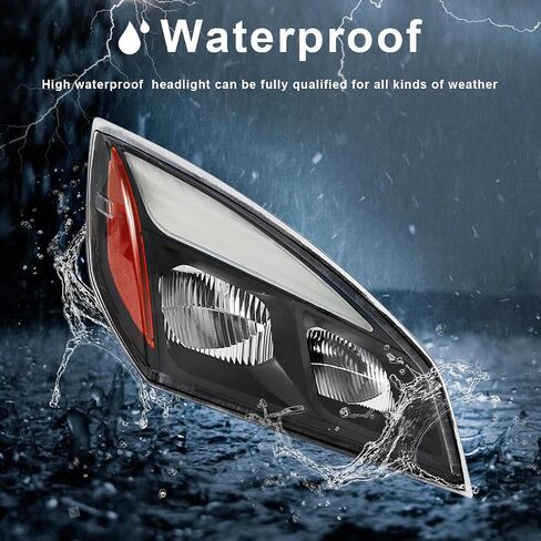Freightliner Cascadia LED Headlights fits 2018-2023, Reflector Headlamps, Pair Set, Black Housing in Saudi Arabia