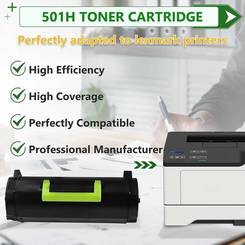 خرطوشة حبر 501H 50F1H00 متوافقة مع طابعة Lexmark MS310 MS310dn MS312 MS312dn MS315 MS315dn MS410 MS410dn MS415 MS415dn MS510 MS510dn MS610 MS610dn، طابعة 5,000 عالية الإنتاجية (أسود) in Kuwait