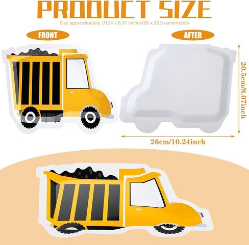 100 Pcs Construction Party Plates Construction Birthday Party Supplies Plates Construction Truck Shape Paper Plate for Boys Kids Birthday Dinner Dessert Plates Construction Party Supplies in Saudi Arabia