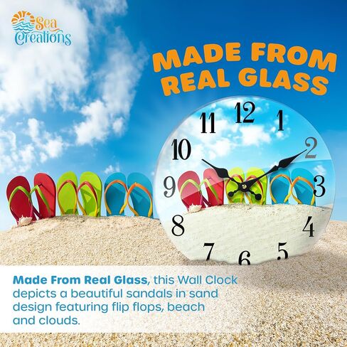 Glass Wall Clock - Ideal for Home and Office Decor - Aestethic 5mm Thick for Durability - Precise Timekeeping - Perfect for Living Room, Bedroom, or Kitchen - 13 Inches - American Flag in Saudi Arabia