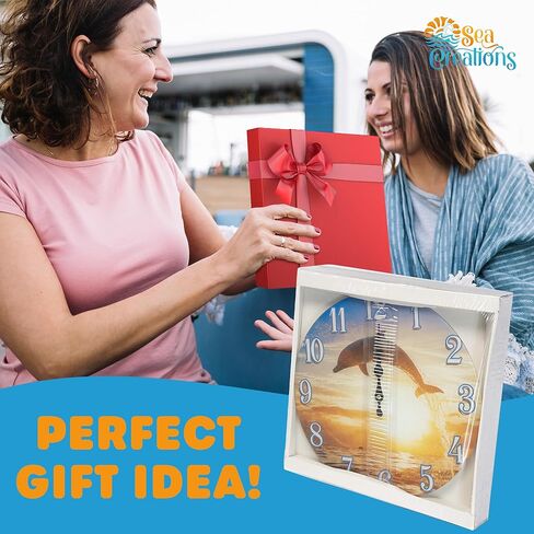 ساعة زجاجية قابلة للطي ساحلية، ديكور حائط صامت أزرق مقاس 13 بوصة in Kuwait