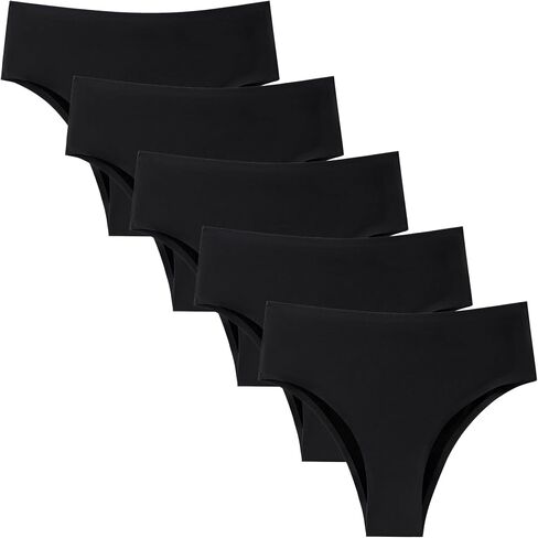 Seamless Womens Underwear No Show Bikini Panties Mid Rise Hi Cut Invisible Hipster Packs in Saudi Arabia