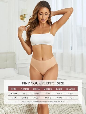 Seamless Womens Underwear No Show Bikini Panties Mid Rise Hi Cut Invisible Hipster Packs in Saudi Arabia