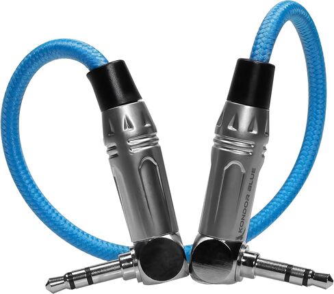 KONDOR BLUE 10" 3.5MM to 3.5MM Right Angle TIME Code Audio Cable in Saudi Arabia